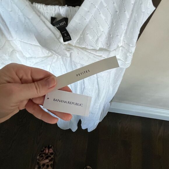 Banana Republic white maxi sundress petite size 8 NEW - Picture 10 of 12